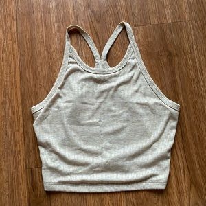 NWOT Tan Ribbed Crop Top Racerback Tank Top, Size Medium, Pacsun, ME to WE
